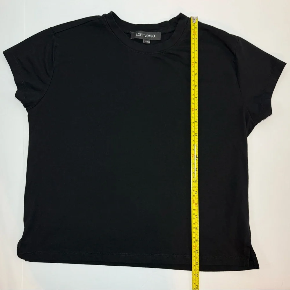 LOFT Versa Relaxed Tee Short Sleeves Black Size S - Picture 4 of 8